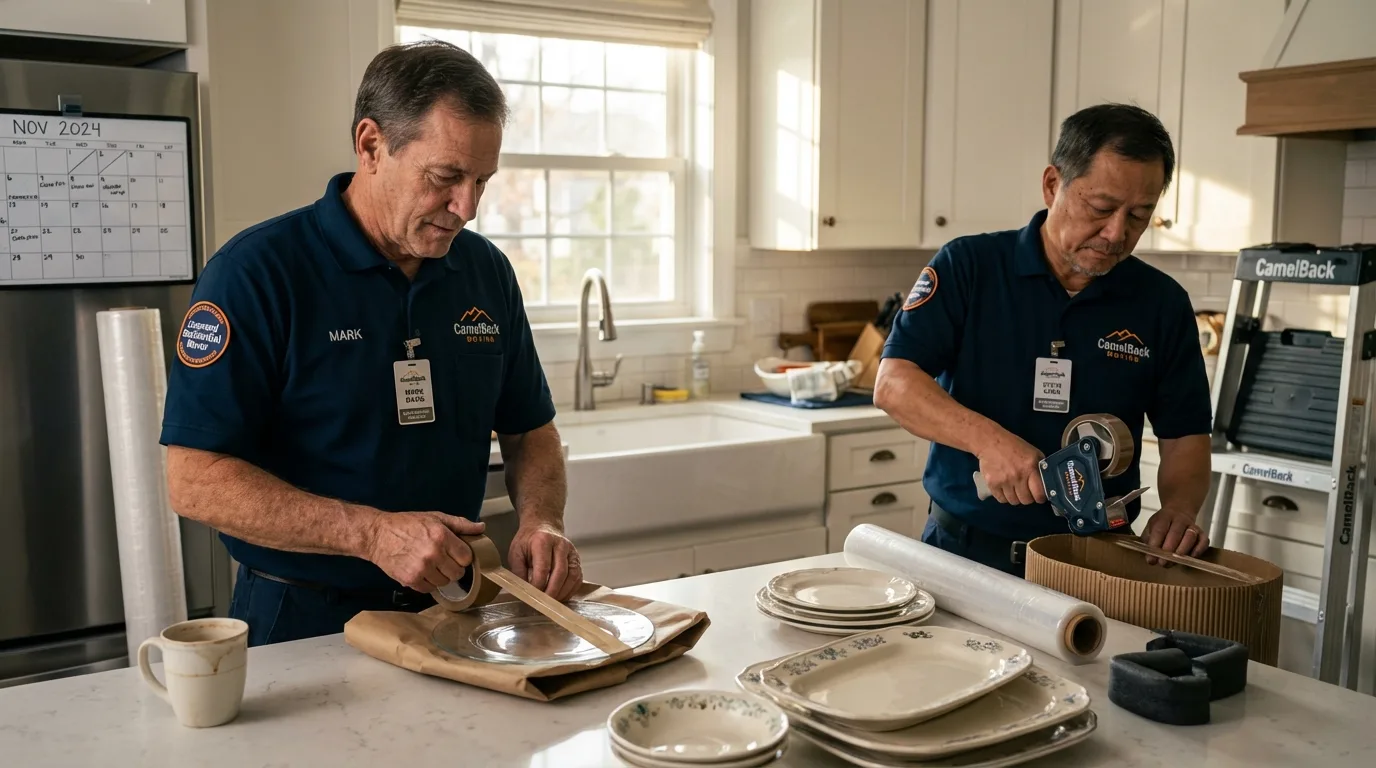 Professional crew packing kitchen dishware in Sioux Falls, SD